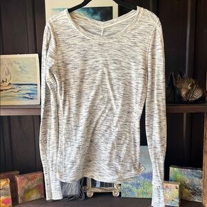 lululemon athletica Long Sleeve Top - White and Gray